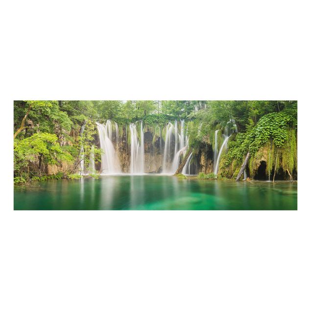 Glasbilder Landschaften Wasserfall Plitvicer Seen