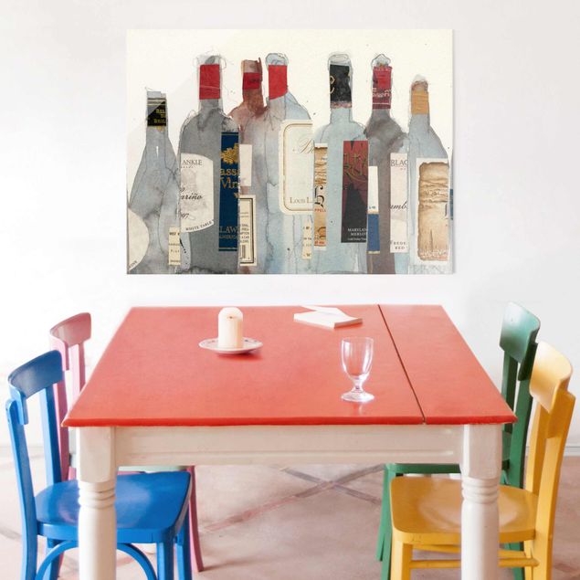 Wandbilder Blau Wein & Spirituosen I