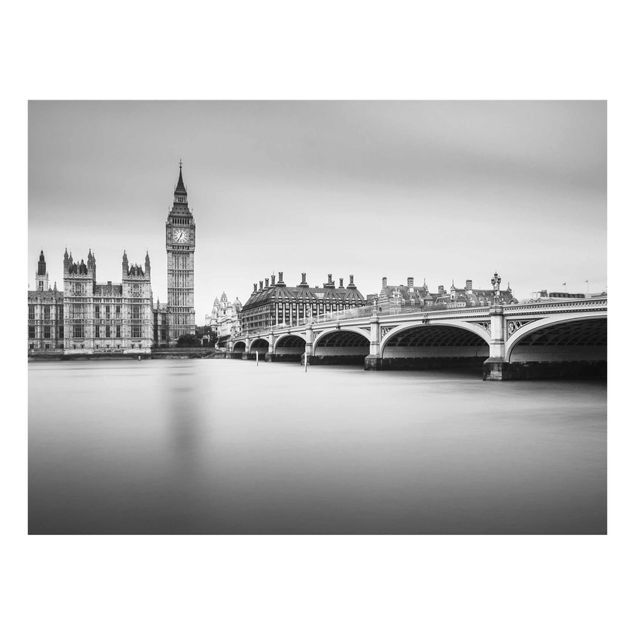 Glasbild Skyline Westminster Brücke und Big Ben
