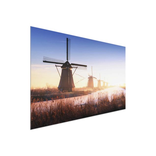Wandbilder Modern Windmühlen von Kinderdijk