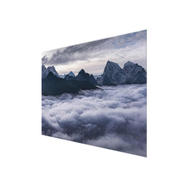 Wandbilder Glas Natur Wolkenmeer im Himalaya