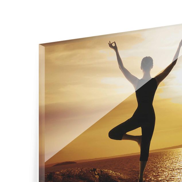 Glasbild - Yoga - Panorama Quer