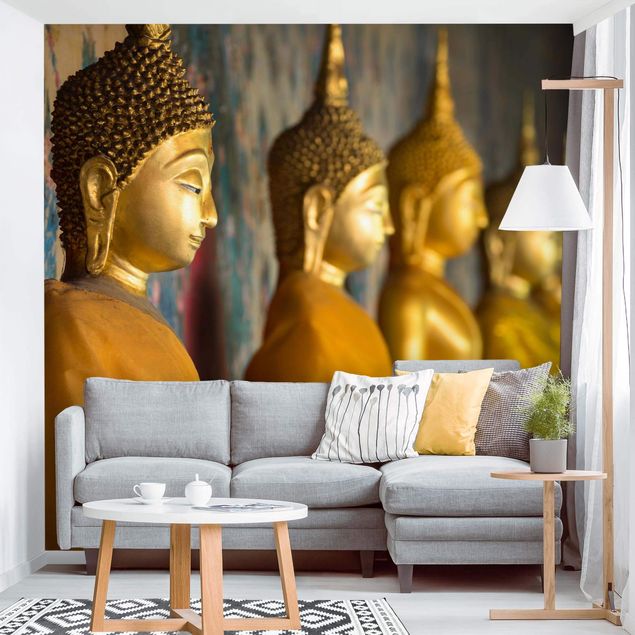 Fototapete gold Goldene Buddha Statuen