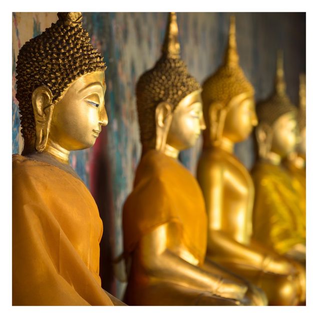 Fototapete - Goldene Buddha Statuen