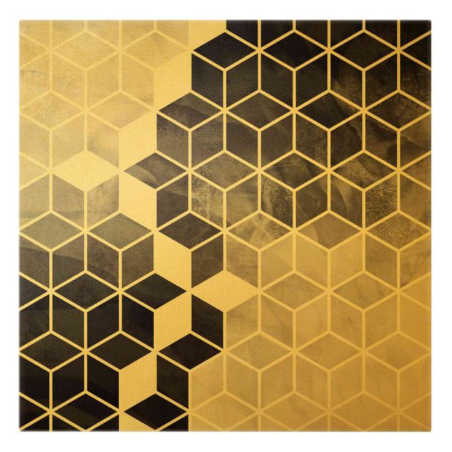 Fredriksson Bilder Schwarz Weiß goldene Geometrie