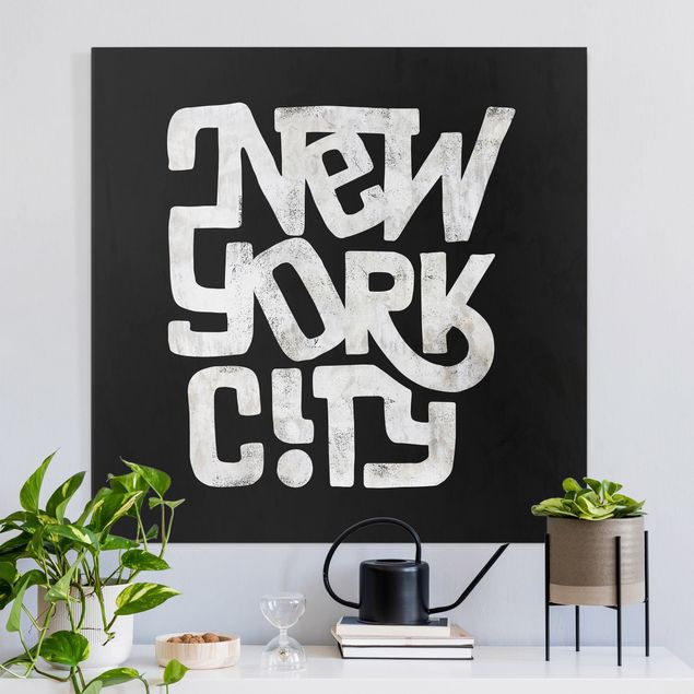 Wandbilder New York Graffiti Art Calligraphy New York City Schwarz