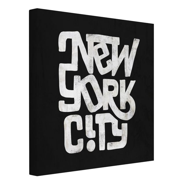 Leinwandbild mit Spruch Graffiti Art Calligraphy New York City Schwarz