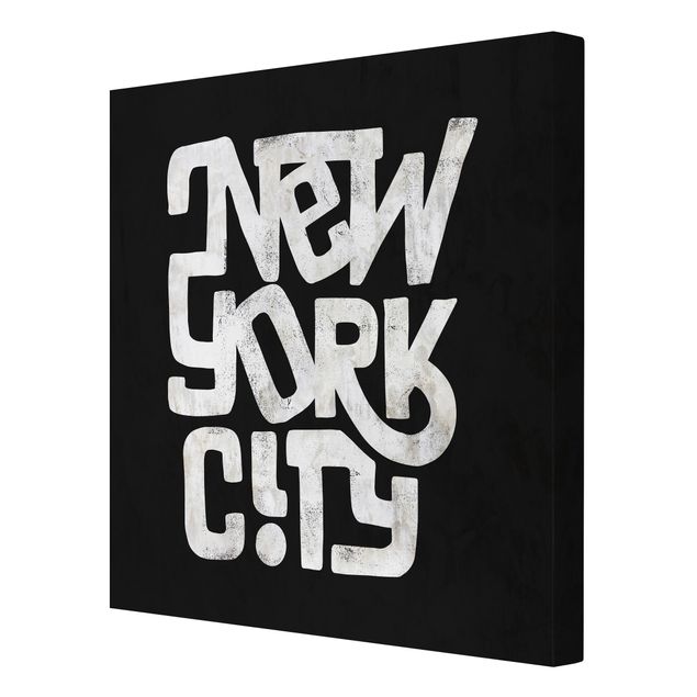 Wandbilder Schwarz-Weiß Graffiti Art Calligraphy New York City Schwarz