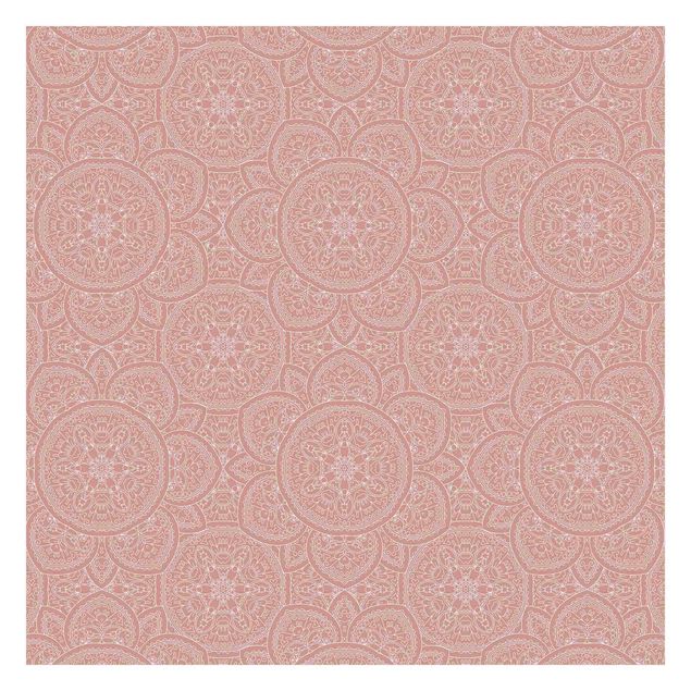 Fototapeten Rosa Große Mandala Muster in Altrosa