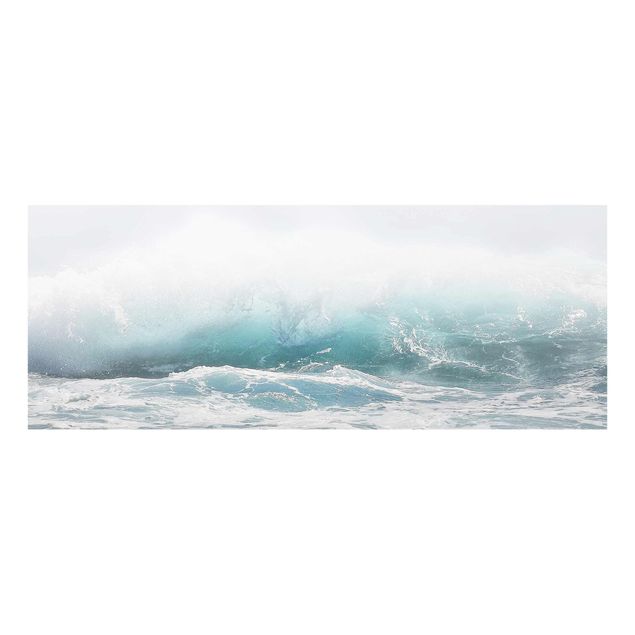 Glasbilder Strand Große Welle Hawaii
