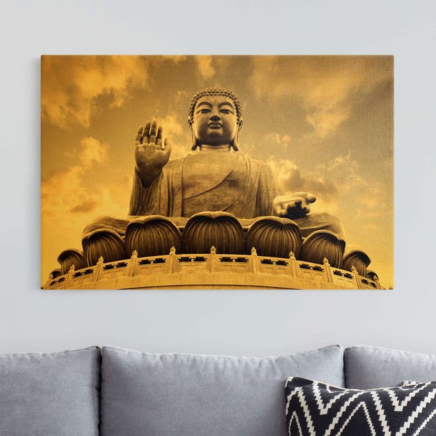 Buddha Leinwand Großer Buddha Sepia