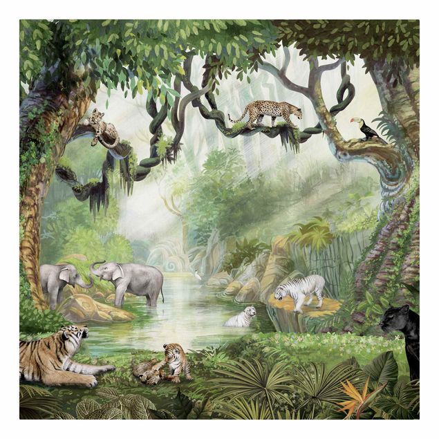 Wandbilder Katzen Großkatzen an der Dschungeloase
