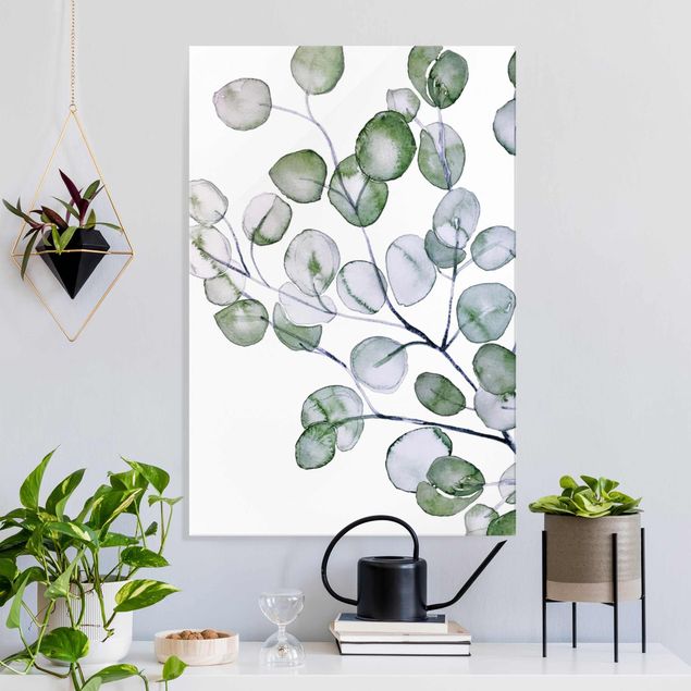 Wanddeko Küche Grünes Aquarell Eukalyptuszweig