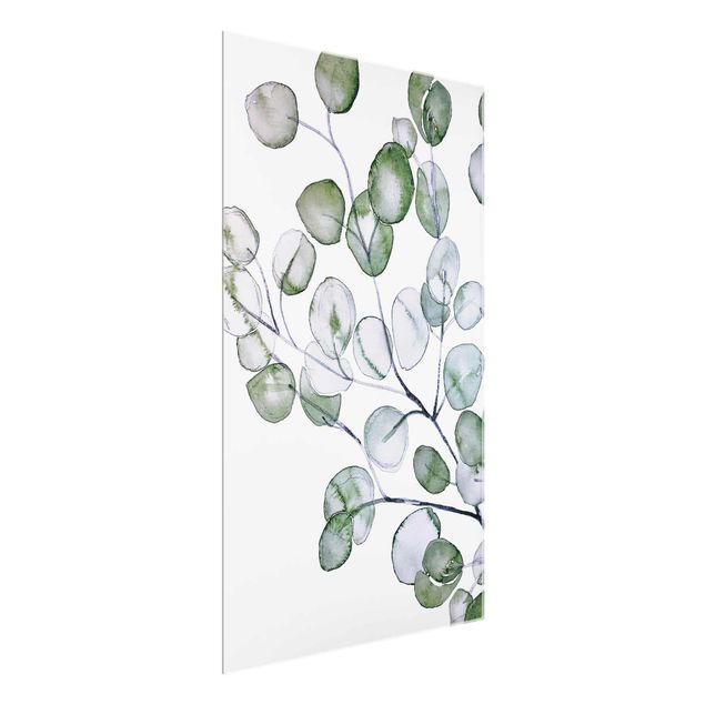 Wandbilder Blumen Grünes Aquarell Eukalyptuszweig