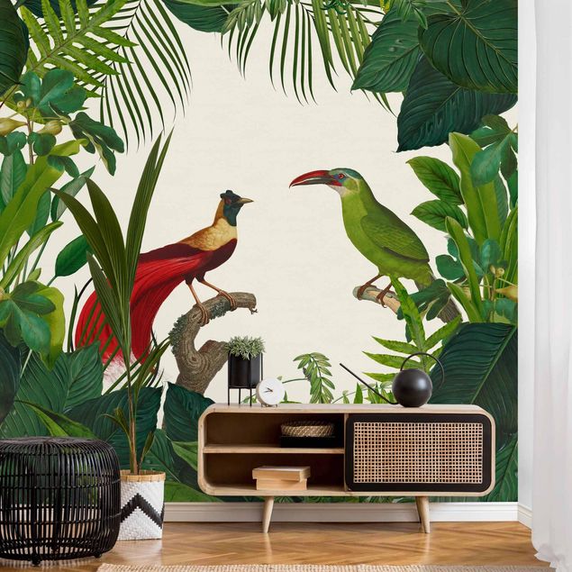 Küchen Deko Grünes Paradis mit tropischen Vögeln