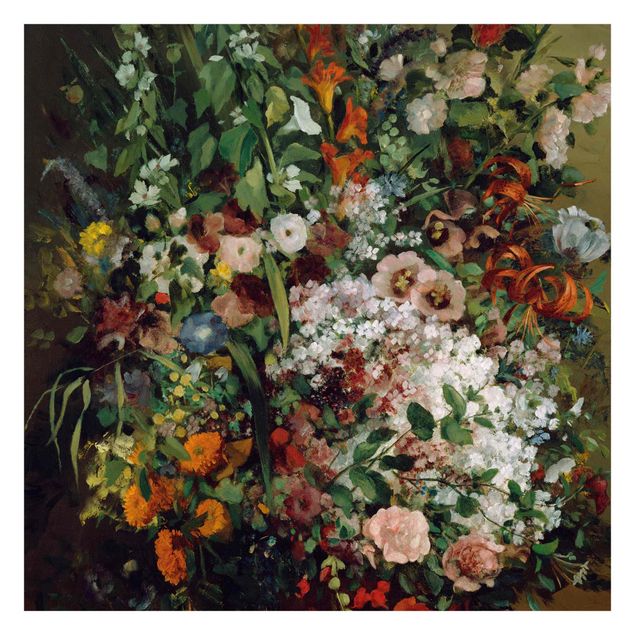 Foto Tapete Gustave Courbet - Blumenstrauß in Vase