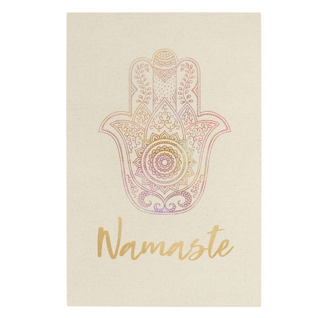 Bilder Hamsa Hand Illustration Namaste gold rosa