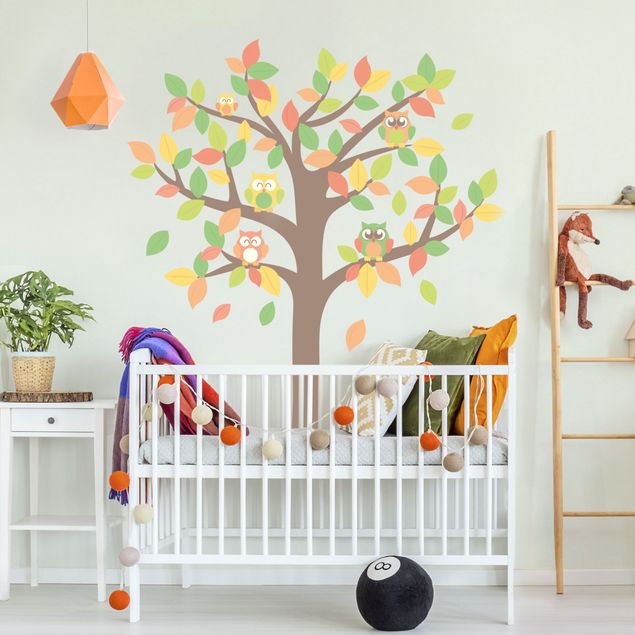 Deko Kinderzimmer Herbstlicher Eulenbaum