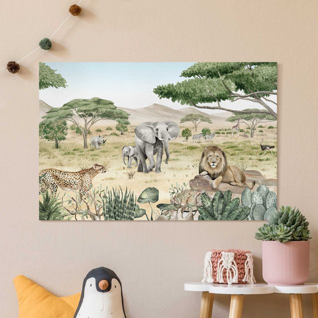 Wandbilder Elefanten Herrscher der Savanne