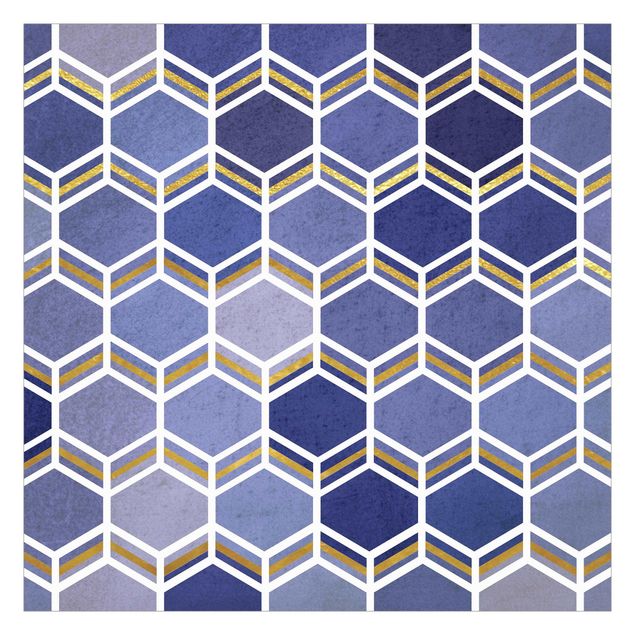 Monika Strigel Bilder Hexagonträume Muster in Indigo