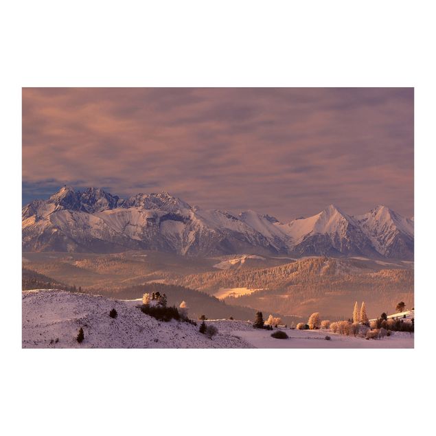 Wandtapete beige Hohe Tatra am Morgen