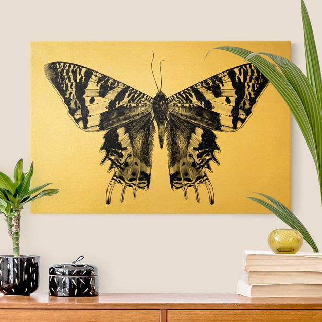 Wandbilder Modern Illustration fliegender Madagaskar Schmetterling