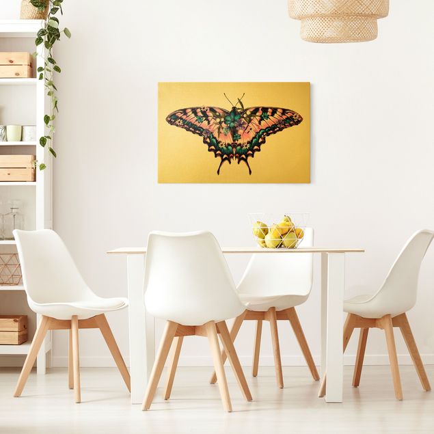 Wandbilder Schmetterlinge Illustration floraler Tiger Schwalbenschwanz