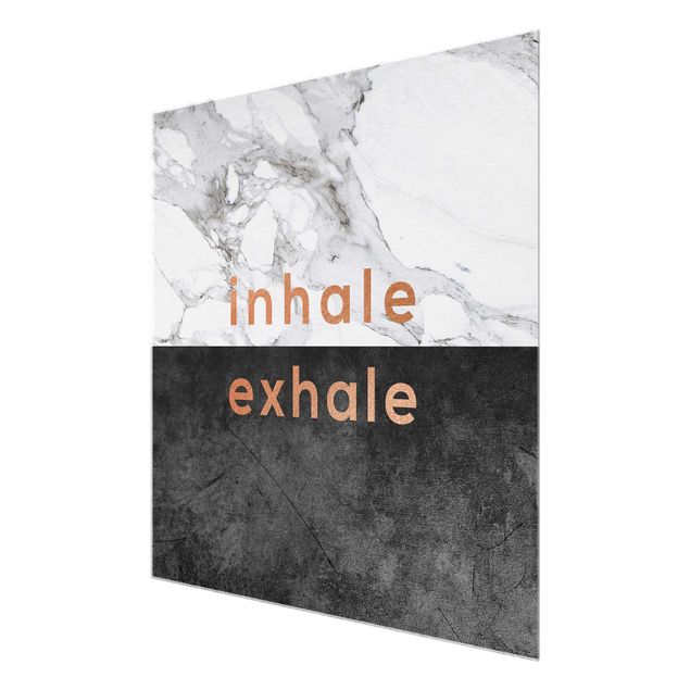Wandbilder Inhale Exhale Kupfer und Marmor