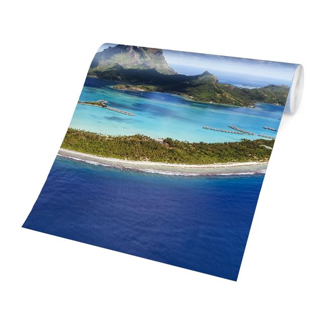 Wandtapete blau Inselparadies