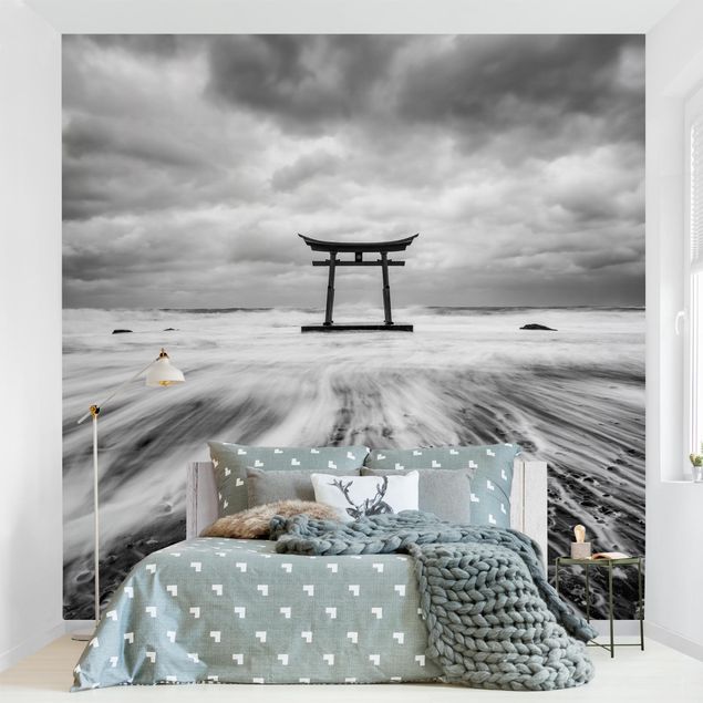 moderne Fototapete Japanisches Torii im Meer