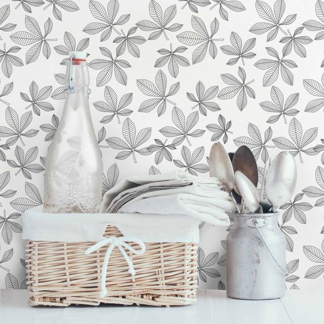 Wanddeko Küche Kastanienblatt Hintergrundmuster