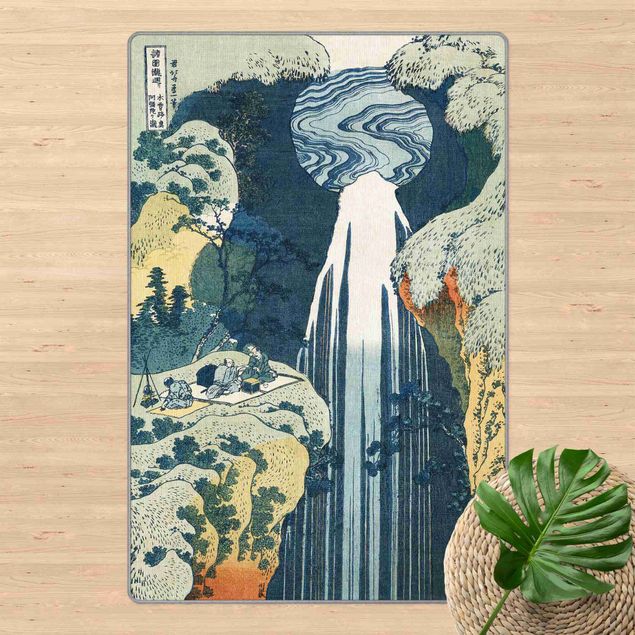 Teppich modern Katsushika Hokusai - Der Wasserfall von Amida
