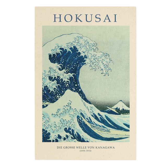 Wandbilder Blau Katsushika Hokusai - Die grosse Welle von Kanagawa - Museumsedition