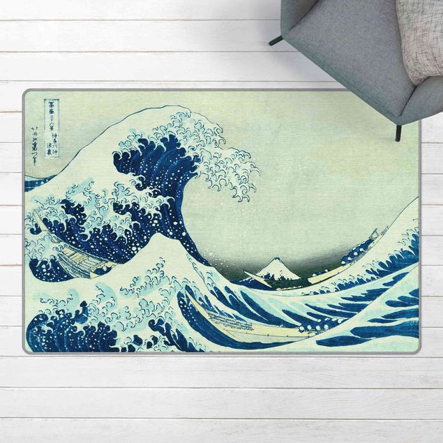 Moderner Teppich Katsushika Hokusai - Die grosse Welle von Kanagawa