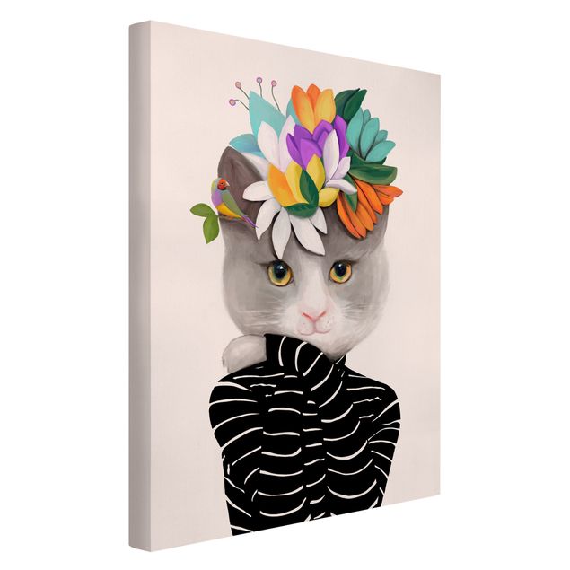 Wandbilder Modern Katze in Rollkragenpullover