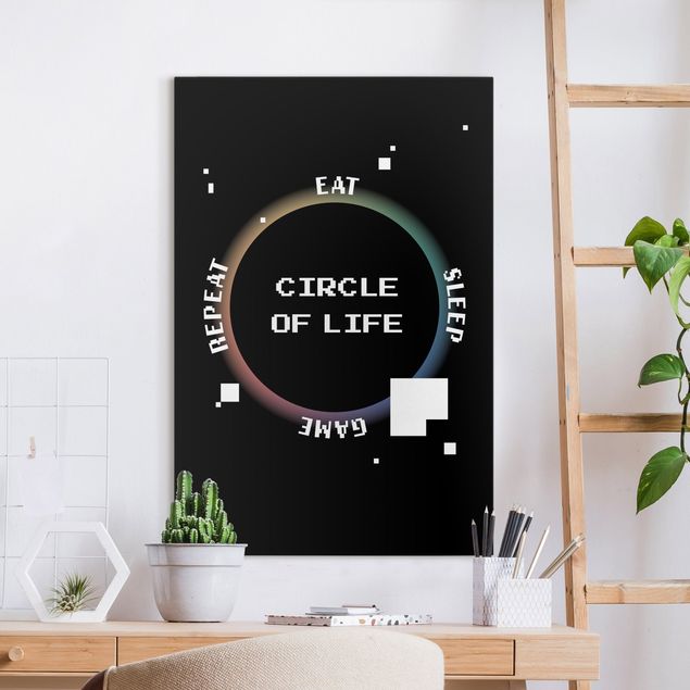 schwarz-weiß Bilder auf Leinwand Klassik Videospiel Circle of Life