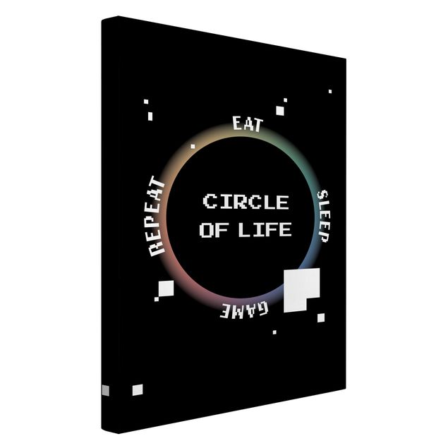 Wandbilder Schwarz-Weiß Klassik Videospiel Circle of Life