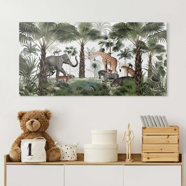 Wandbilder Elefanten Königreich der Dschungeltiere