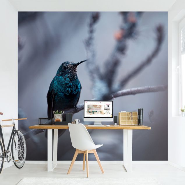 Fototapete modern Kolibri im Winter