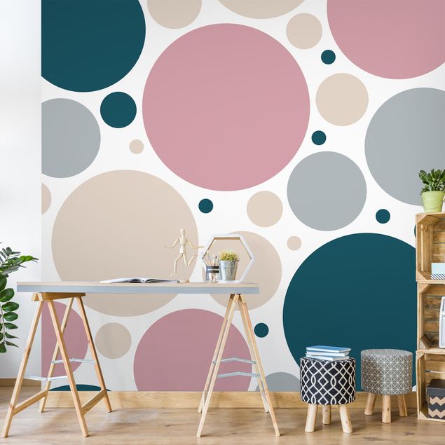 Wanddeko Küche Komposition aus kleinen und großen Kreisen