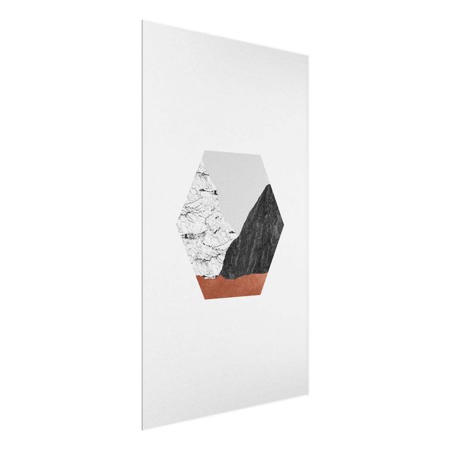 Wandbilder Kunstdrucke Kupferberge Geometrie im Hexagon