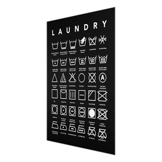 schöne Bilder Laundry Symbole Schwarz-Weiß