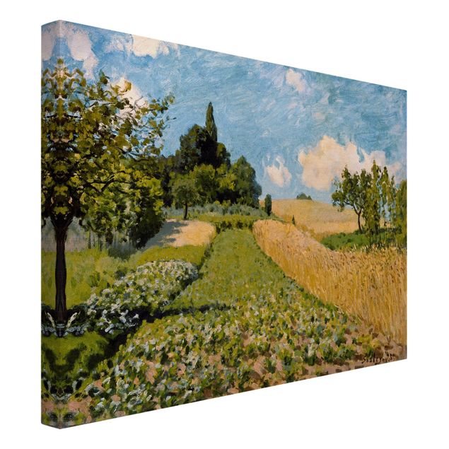 Wandbilder Landschaften Alfred Sisley - Sommerlandschaft mit Feldern