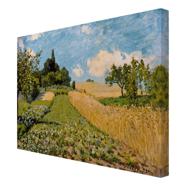 Natur Leinwand Alfred Sisley - Sommerlandschaft mit Feldern