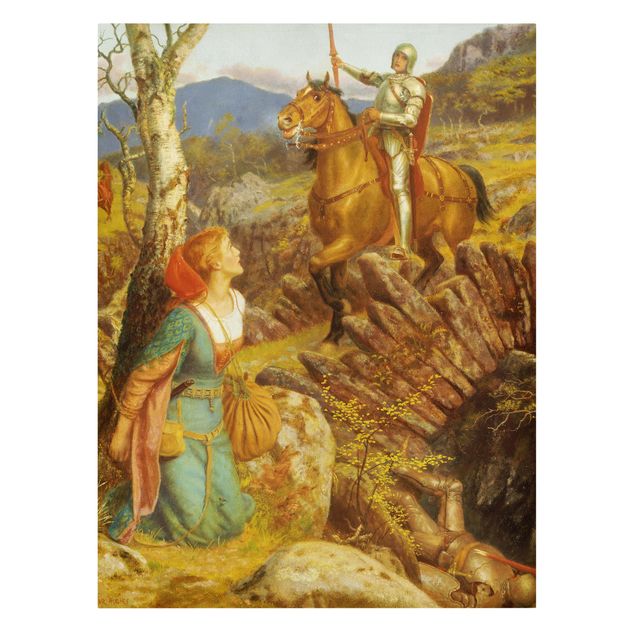 Wandbilder Kunstdrucke Arthur Hughes - Der Sturz des Rostigen Ritters