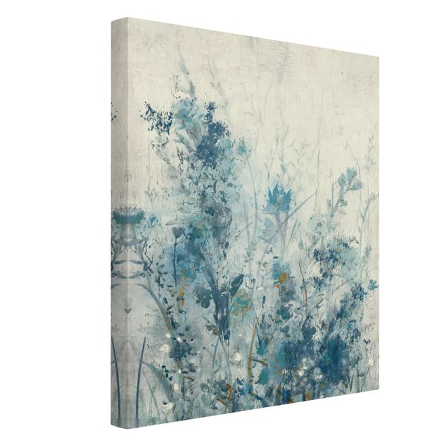Wandbilder Blumen Blaue Frühlingswiese I