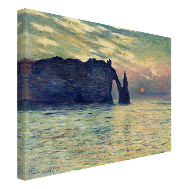 Leinwand Sonnenuntergang Claude Monet - Felsen Sonnenuntergang
