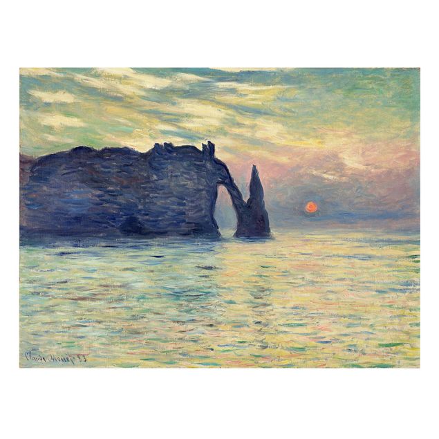 Leinwandbilder Meer Claude Monet - Felsen Sonnenuntergang