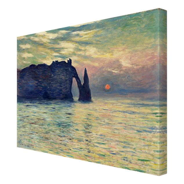 Wandbilder Landschaften Claude Monet - Felsen Sonnenuntergang