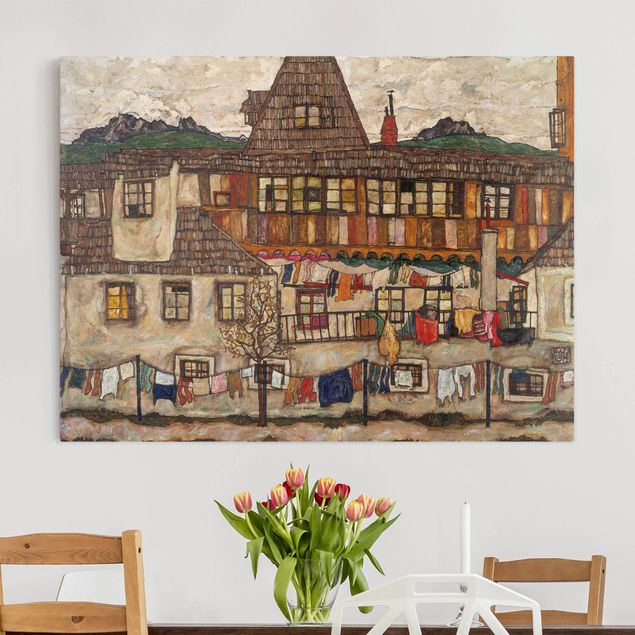 Expressionismus Bilder Egon Schiele - Häuser mit trocknender Wäsche